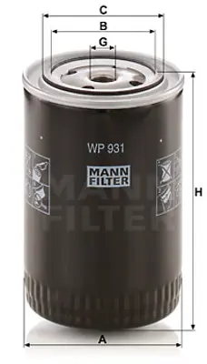 MANN FILTER WP 931 Fıltre 8812739 A700X6714UA