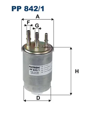 FILTRON PP 842/1 Mazot Fıltresı Ssangyong Actyon D 07>kyron D 05> Rexton D 04>rodıus D 05> 6650921201