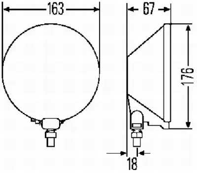 HELLA 1F4 005 750-101 Far Uzun Hüzme Sag.Sol Sıyah Halojen  12v  H3- Unıversal 