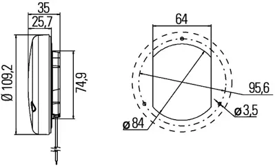 HELLA 2BA 959 932-011 Sınyal Lambası Led Yuvarlak 