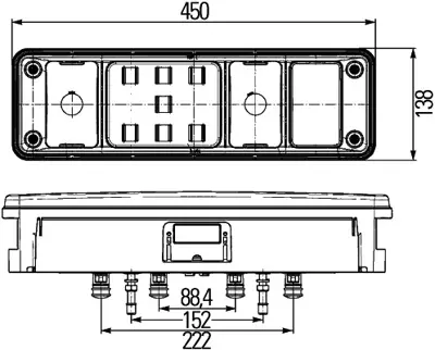 HELLA 2VP 340 960-021 Komple Arka Lamba Unıversal Sag 24v Led Daf Scanıa 1529567 2197634