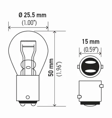 HELLA 8GD 178 560-111 Çift Duy Düz 12v 21/5w (Astra-F/Astra-G/Corsa-B/Co 