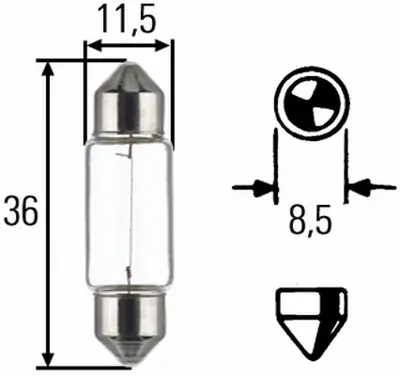 HELLA 8GM 002 092-123 Ampul, Unıversal,C5w                       1121444 1354862 90002486 965831 KDWHLO9236 S119021