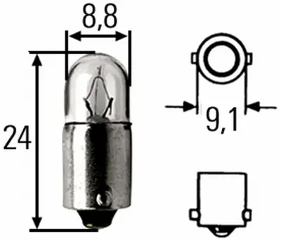 HELLA 8GP 002 068-241 Ampul 24v 2w Halojen (Ic Aydınlatma - Park) 1354880 445222099 5003097022 5230615 KDWHLO9044