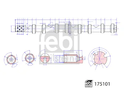 FEBI BILSTEIN 175101 Eksantrık Mılı A3 Quattro (8p), A3 (8p), A4 Quattro (8k), A4 (8k), A5 (8f), A5 (8t), Tt Coupe (8j),  6H109021J