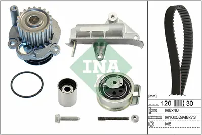 INA 530 0177 30 Devirdaimli Eksantrik Gergi Kiti Bora 98-01 -Golf Iv 98-01 -Passat 98-00 -A6 00-05 1.9 Tdi 45109479C XM216K297AA