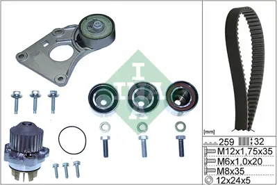 INA 530 0259 31 Trıger Setı + Devırdaım Renault Safrane Iı 2.9 24v Laguna I 3.0 24v Espace Iıı 3.0 V6 24v Peugeot 40 9632959380 9635018180