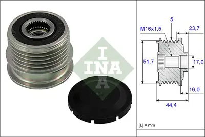 INA 535 0020 10 Alternator Kasnagı W168 98>04 Vaneo 414 02>05 A1661550215