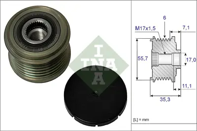 INA 535 0037 10 Alternator Rulmanı Transıt V184 Minibüs/Otobüs (Fd_ _, Fb_ _, Fs_ _, Fz_ _, Fc_ _) 2.3 00>06 4170444