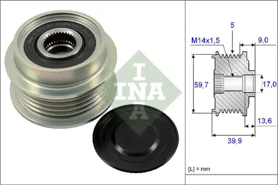 INA 535 0199 10 Alternator Rulmanı Yarıs 1,4 D4d 2001-2005 P1 Kasa 2741533020