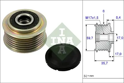 INA 535 0225 10 Alternator Rulmanı Mazda 3 2,3 2004-2009 Mazda 6 2,3 2002-2007 L3M618W11B