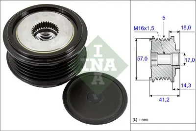 INA 535 0248 10 Alternator Kasnagı 5 Kanal I20 Rıo 1.4 Crdı 2008 2015 I30 Ceed Soul 1.6 Crdı 2012> Manuel Vıtes 373002A850