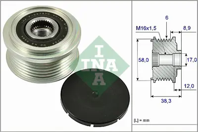 INA 535 0266 10 Alternator Rulmanı 6 Kanallı Pıcanto I10 2013 -> 2741533090 3732204330