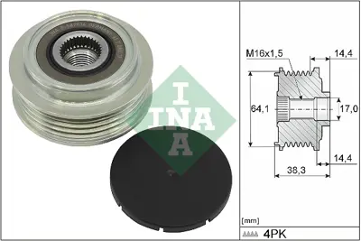 INA 535 0350 10 Alternator Kasnagı Amg Gt C190 15> W205 14> C253 17> W222 17> C217 17> A0009069407 A6721540102