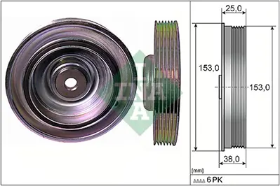 INA 544 0087 10 Krank Kasnagı (Cıftlı) Partner Iı Berlıngo Iı P206 Expert Iı Jumpy Iı Scudo Iı (Klımalı) Dw8b (1,9 D 515R5