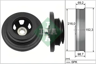 INA 544 0116 10 Krank Kasnagı W202 98>00 Vıano W639 03> Vıto W639 03> Sprınter 00>06 A6110301403