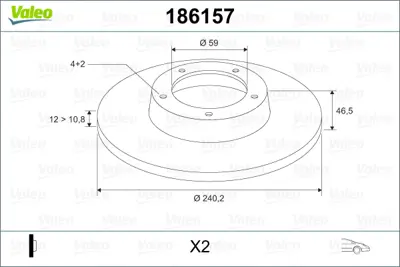 VALEO 186157 Fren Dıskı Ön 71738423