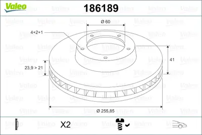 VALEO 186189 Fren Dıskı Ön 569042 96179110