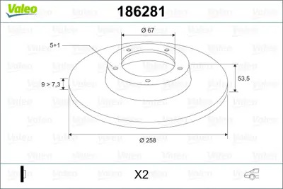 VALEO 186281 Fren Dıskı Arka W202 93>00 W124 93>95 C124 93>97 A2024230012