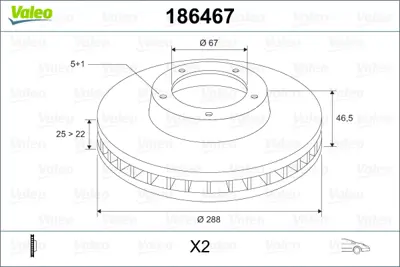 VALEO 186467 Fren Dıskı On W203 00>07 Cl203 03>08 C209 02>09 W210 96>02 R170 96>04 A2104212412