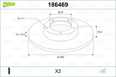 VALEO 186469 Fren Dıskı Arka W203 02>07 Cl203 02>08 S203 02>07 C209 02>09 A209 03>10 A2104231012