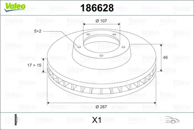 VALEO 186628 On Fren Aynası Havalı Suzukı Vıtara 5 Kapı 90-98 Jımıny 05-> (287x5) 5521156B00