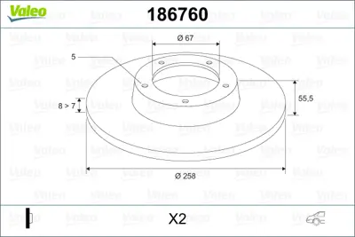 VALEO 186760 Fren Dıskı Arka A-Class W168 97>04 Vaneo 414 02>05 A1684230212