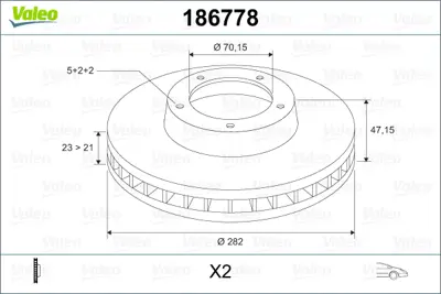 VALEO 186778 Ön Fren Aynası Honda Cr-V I 2.0 16v 95/02.02 Hr-V 1.6 99 Prelude V 2.2 16v 96 282mm 45251SZ3E00