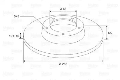 VALEO 186841 Arka Fren Aynası Volvo S60 01-10 S70 01-05 S80 98-06 Xc70 00-07 288x12x5dl 94341674