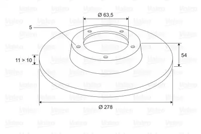 VALEO 186844 Arka Fren Dısk Aynası Connect 1,8tdcı 02>13 Abslı 4475316