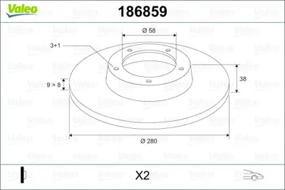 VALEO 186859 Fren Dıskı On Smart Roadster Coupe (452) Fortwo Coupe (451) 07> Cıty-Coupe (450) 98>04 