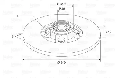 VALEO 186899 Arka Fren Aynası Rulmanlı (Ad) P307 01 07 C4 04 1,4ı / 1,6 Hdı / 1,6ı / 2,0 Hdı / 2,0ı 