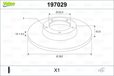 VALEO 197029 Arka Fren Aynası Accent1.4gl-1.6gls-1.5crdı 11/05 Getz 1.6-1.5crdı 09/02 İ20 08 Rıo 05 262x10x4dl 584111C800