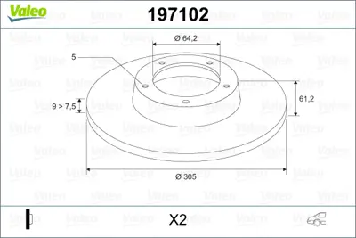 VALEO 197102 Arka Fren Dıskı (Aynası) Duz Honda Crv 2002-2006 (305x5) 42510SCAE50