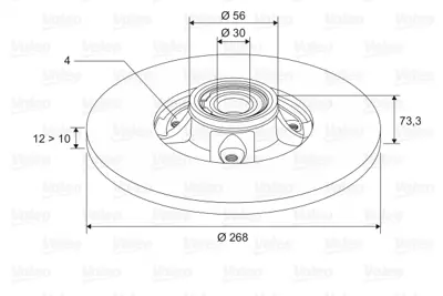 VALEO 197117 Arka Fren Dıskı Poryalı Sensor Halkası Ile Partner Tepe Berlıngo Iıı P308 P5008 P3008 08> C4 Pıcasso 