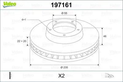 VALEO 197161 Fren Diski Ön X2 Mazda 323 Bj 98 2000 1.3i. 1.5i 323 Bj 2000 2003 1.3i BJ0Y3325X