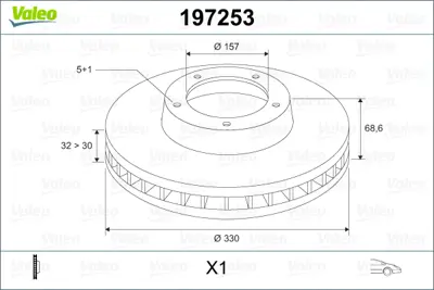 VALEO 197253 Fren Dıskı (Ön) (Sag) (X1) Volkswagen Touareg I (11/2002>11/2006) 3.0 Tdi, 3.2 İ, 4.2 İ, 5.0 Tdi, 6. 7L6615302P 95535140241