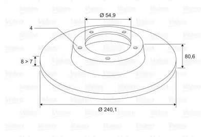 VALEO 197308 Arka Fren Aynası Adet Mgn Iı 11.02 Modus 04 Clıo Iıı 06.05 240x8x4dl 7701207823