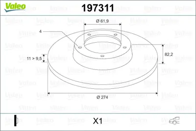 VALEO 197311 Arka Fren Dısk Aynası(Dıskı) Renault Megane I Scenıc Iı 1.4 / 1.6 / 1.8 / 1.9 / 2.0 Abslı Rulmanlı 7701206328