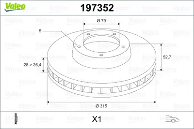 VALEO 197352 Fren Dıskı On Sol Bmw E36 M3 92>00 34112227172