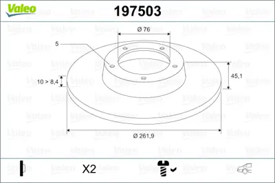 VALEO 197503 Arka Fren Dıskı (Aynası) Hyundaı Elantra 2011> I30 2012> Ceed 2012> 58411A6300