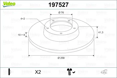 VALEO 197527 Arka Fren Dıskı Aynası 258 Mm Kıa Cerato 04> 584112F100