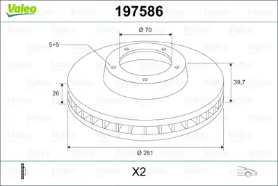 VALEO 197586 Fren Dıskı (Ön) (X2) Fıat 500 X, Alfa Romeo Gıulıetta (940_) 1.4 Bifuel, Gıulıetta (940_) 1.4 Tb, Gı 51937306 52059150