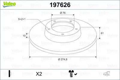 VALEO 197626 Arka Fren Dısk Aynası Kıa Carens Iıı 2.0crdı K584111D000