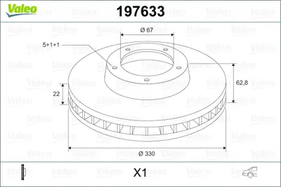 VALEO 197633 Fren Dıskı (Arka) (X1) Mercedes Cla A1644231312