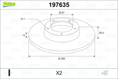 VALEO 197635 Fren Dıskı Arka E-Class W210 96>02 S210 97>03 A2104230512