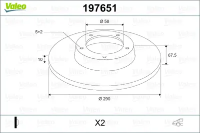 VALEO 197651 Fren Dıskı (Arka) (X2) Subaru Legacy Iıı 26700AE061