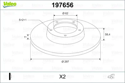 VALEO 197656 Arka Fren Aynası Duz Toyota Corolla Verso 09-18 (297x5) 424310F020