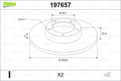 VALEO 197657 Fren Dıskı (Arka) (X2) Toyota Celıca 08.99>07.05 4243147030