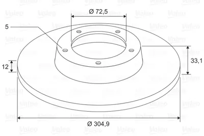 VALEO 197687 Arka Fren Dıskı Chrysler Grand Voyager V Dodge Journey K04721996AB